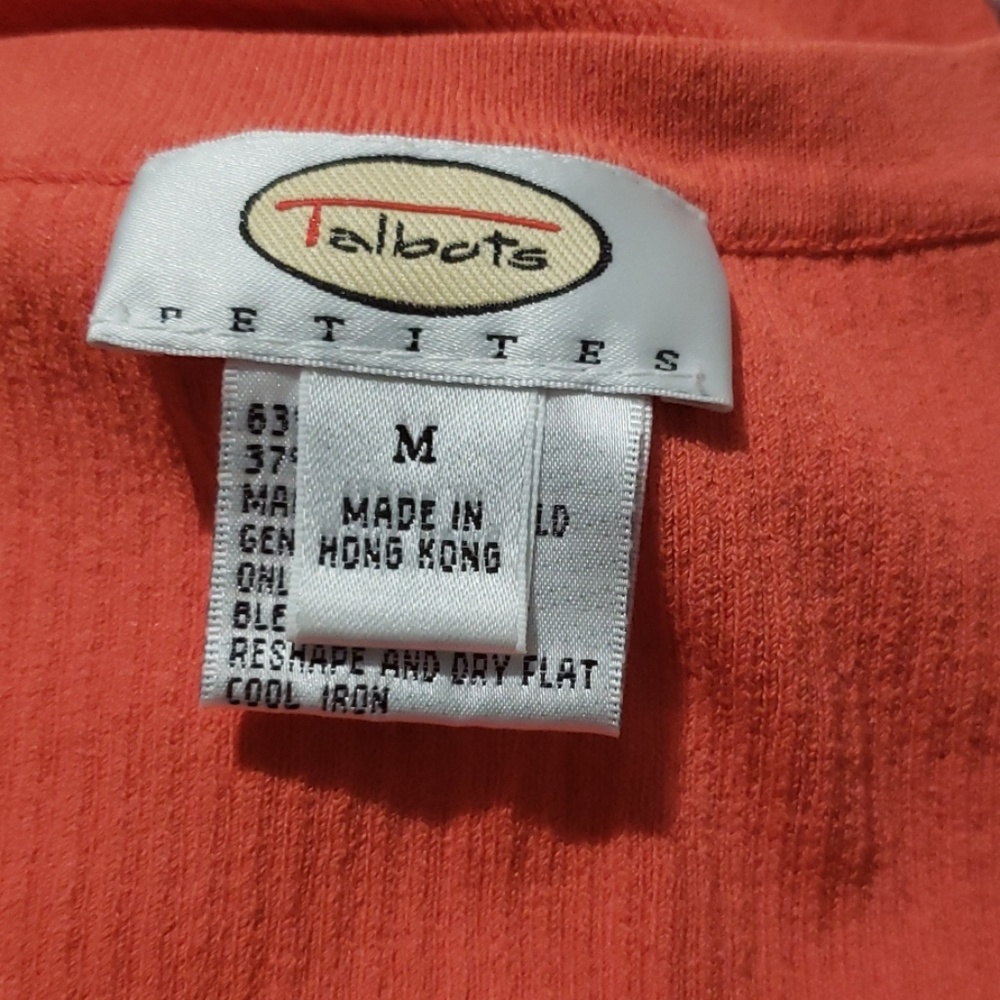 TALBO'TS WOMEN'S SWEATER TOP ORANGE SALMON MEDIUM - Picture 7 of 8